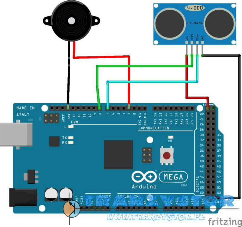 Arduino - mini alarm HC-SR04