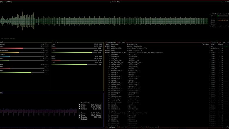 BashTop – monitor zasobów systemu Linux w terminalu