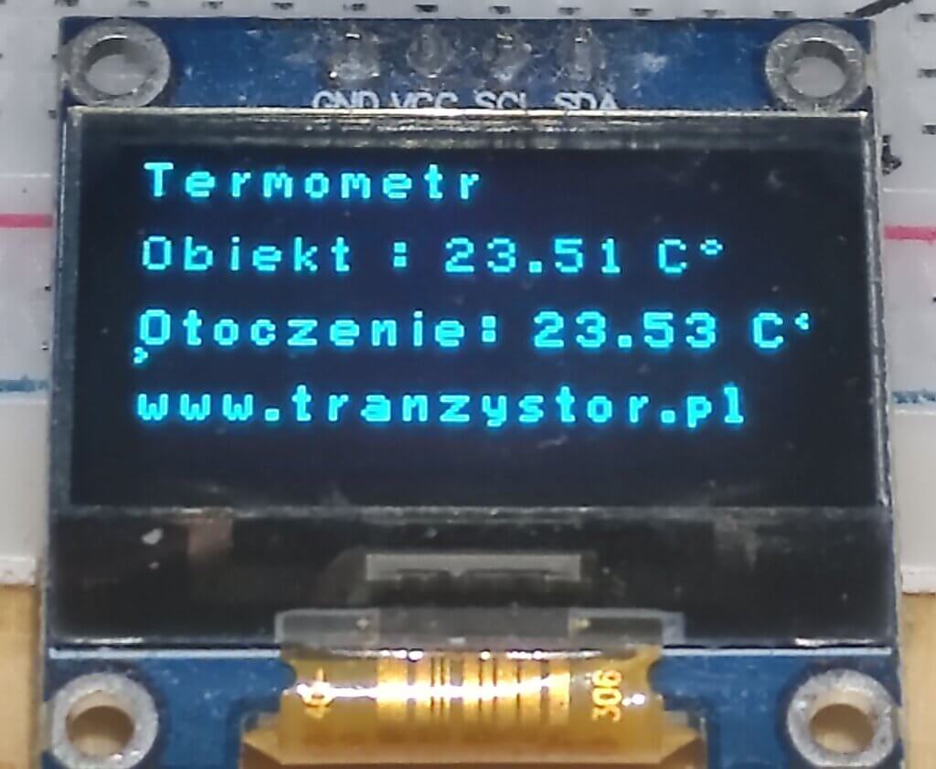 OLED SSD1306 ir termometr