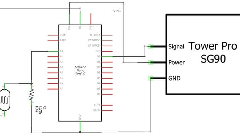 Automatyczne śledzenie źródła światła z Arduino