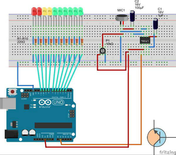 Arduino – VU Meter 10 LED
