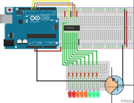 Arduino – Rejestr przesuwny 74HC595