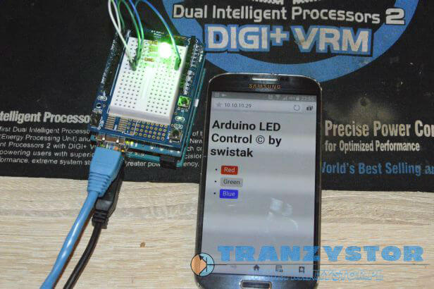 Arduino – Sterowanie diodą RGB przez Ethernet