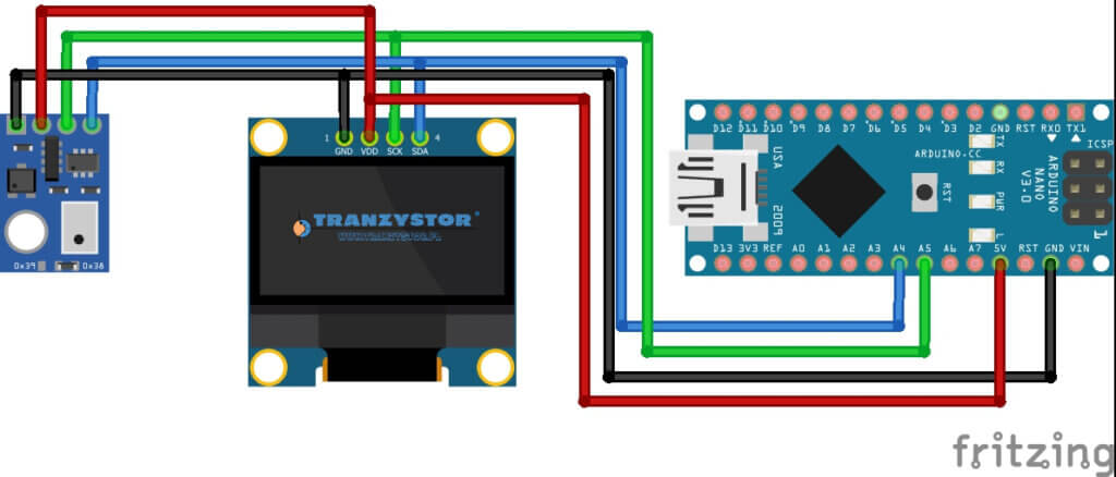 czujnik temperatury i wilgotności AHT10 OLED I2C Arduino