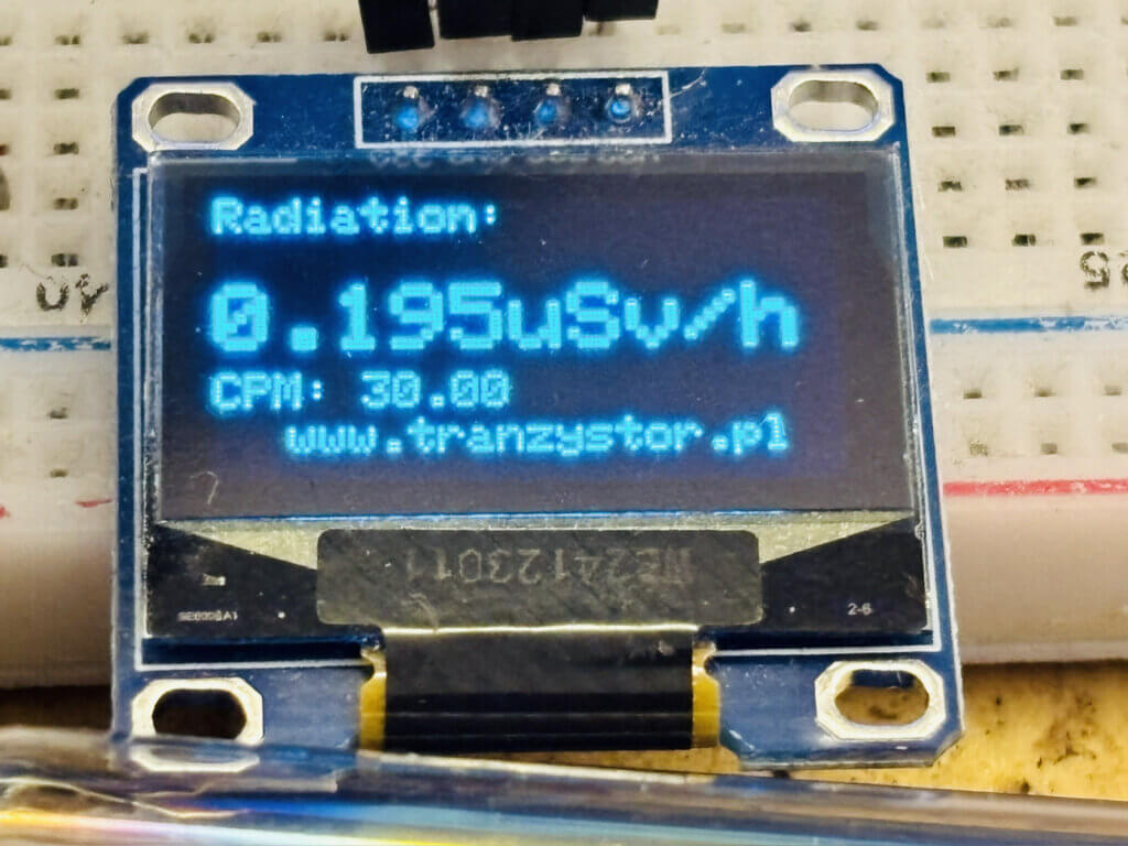 ekran miernika gaigera dozymetr arduino