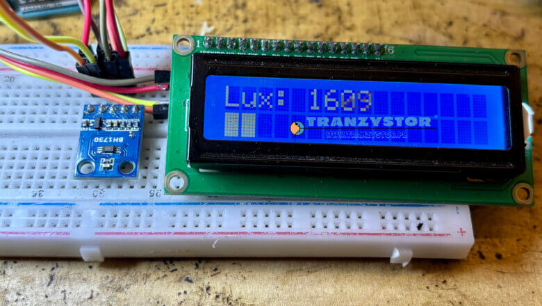 Luksomierz cyfrowy z czujnikiem BH1750 i wyświetlaczem LCD 16×2