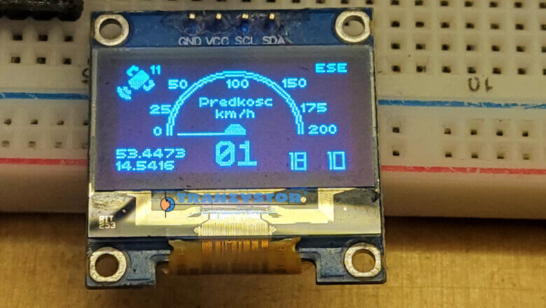 Prędkościomierz GPS z wyświetlaczem OLED